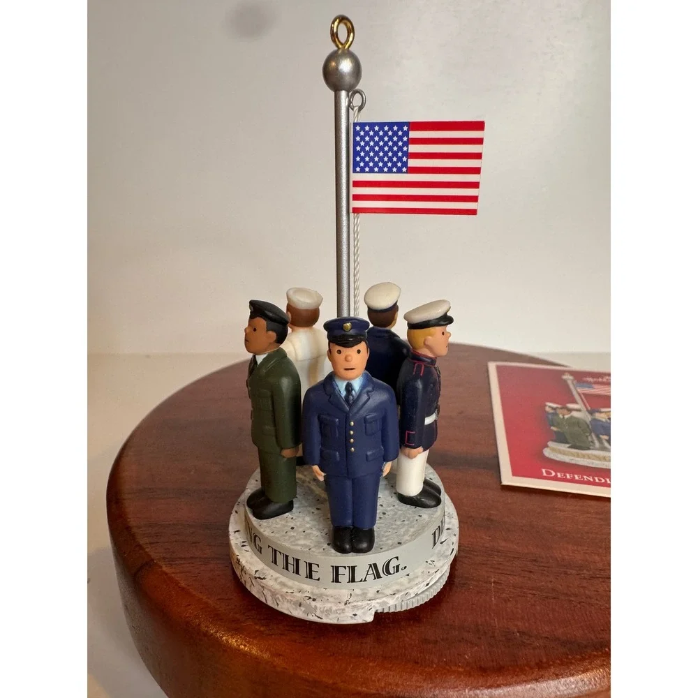 Hallmark Keepsake Defending‎ The Flag Ornament 2003 Patriotic Military Flag
